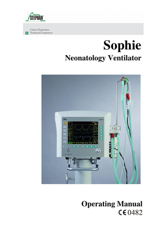 Sophie Neonatology Ventilator  Operating Manual  