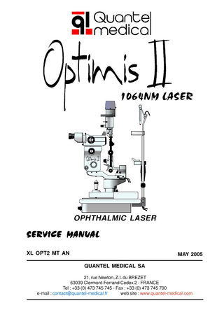 Optimis II Service Manual May 2005