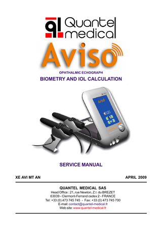 Aviso Service Manual April 2009