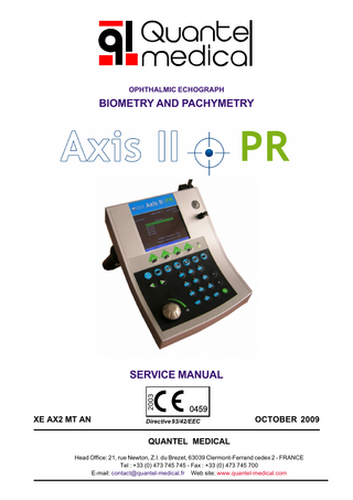 Axis II Service Manual Oct 2009
