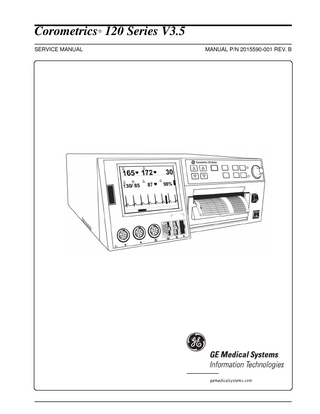 Corometrics 120 Series Service Manual Rev B