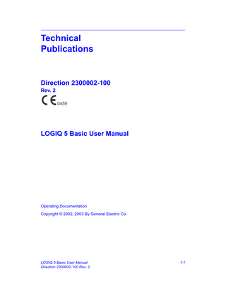 LOGIQ 5 Basic User Manual Rev 2