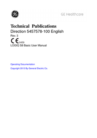 LOGIQ S8 Basic User Manual Rev 3
