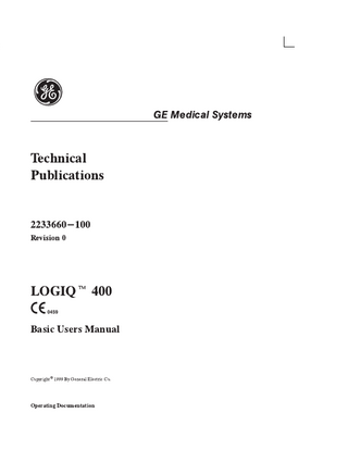 LOGIQ 400 Basic User Manual Rev 0