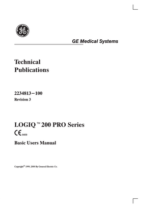 LOGIQ 200 Pro Series Basic User Manual Rev 3
