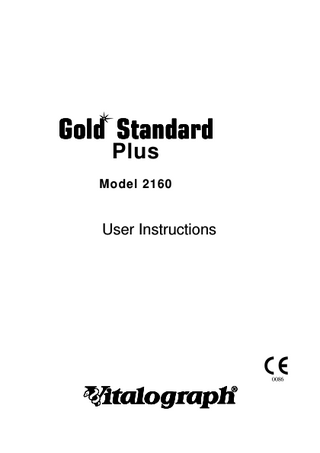 Gold Standard Model 2160 Plus User Instructions Issue 9