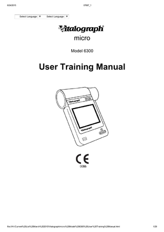 micro Model 6300 User Training Manual Issue 1