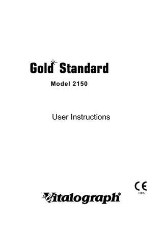 Gold Standard Model 2150 User Instructions Issue 5