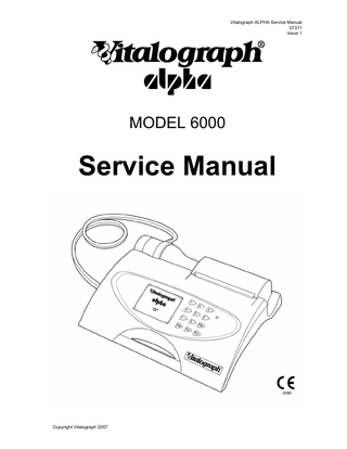 alpha Model 6000 Service Manual Issue 1