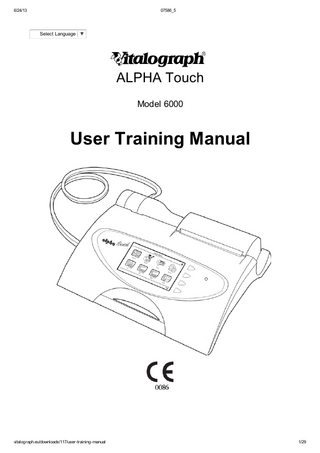 alpha Touch Model 6000 User Training Manual Issue 5