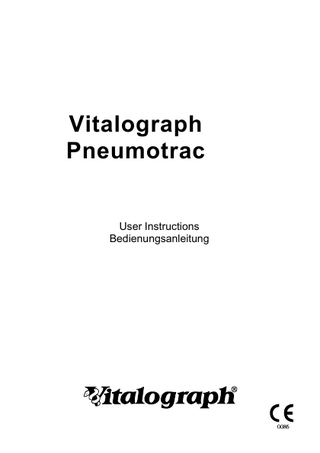 Vitalograph Pneumotrac  User Instructions Bedienungsanleitung  