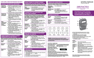 CADD-Prizm PCS II Model 6101 Quick Reference Guide Feb 2011
