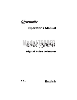 Model 7500FO Operators Manual 5934-001-03