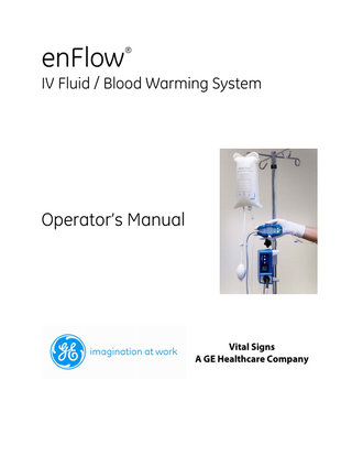 TABLE OF CONTENTS ENFLOW® IV FLUID/BLOOD WARMING SYSTEM DESCRIPTION... 5 INDICATION FOR USE ... 5 CLINICAL AND TRAINING INFORMATION ... 5 WARNINGS ... 6 CAUTIONS... 6 UNPACKING THE ENFLOW IV FLUID/BLOOD WARMING SYSTEM... 8 TO BEGIN OPERATION OF THE ENFLOW IV FLUID/BLOOD WARMING SYSTEM ... 8 ENFLOW CONTROLLER (PRODUCT NO. 980121) INDICATORS AND OPERATION ... 9 ENFLOW WARMER (PRODUCT NO. 980100) INDICATORS AND OPERATION ... 11 CLEANING THE ENFLOW IV FLUID/BLOOD WARMING SYSTEM COMPONENTS ... 13 STORING THE ENFLOW IV FLUID/BLOOD WARMING SYSTEM COMPONENTS ... 14 ENFLOW IV FLUID/BLOOD WARMING SYSTEM OPERATIONAL CHECKLIST ... 15 SERVICING THE ENFLOW IV FLUID/BLOOD WARMING SYSTEM COMPONENTS ... 16 APPENDIX A: TECHNICAL SPECIFICATIONS ... 17 APPENDIX B: GLOSSARY... 19 APPENDIX C: WARMING SYSTEM RESPONSE BY TEMPERATURE ... 20  4400-0024 enFlow Operator’s Manual EN Rev. K 06/09  Page 4 of 20  