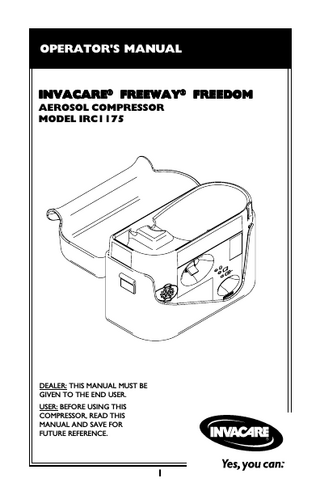 FREEWAY FREEDOM Model IRC1 175 Operators Manual
