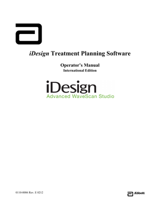 iDesign Treatment Planning Software Operator’s Manual International Edition  0110-0006 Rev. E 0212  