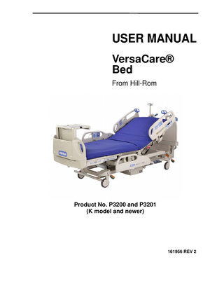 VersaCare P3200 and P3201 User Manual K Model and newer Rev 2