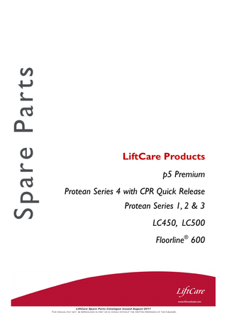 p5 Premium, Protean Series and 4, LC450 and 500 and Floorline 600 Spare Parts Catalog Aug 2011