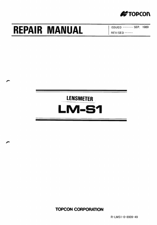 LM-S1 Repair Manual Issued Sept 1989