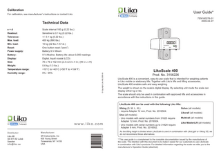 LikoScale 400 User Guide April 2009