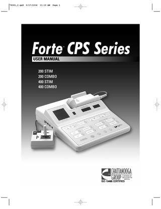 Forte CPS Series 200 & 400 STIM & COMBO User Manual