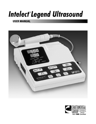 Intelect Legend Ultrasound User Manual Rev D