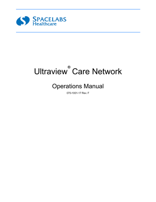 Ultraview Care Network Operations Manual Rev F