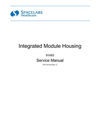 Integrated Module Housing Model 91493 Service Manual Rev C