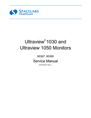 Ultraview 1030 and 1050 Monitors Model 90367 and 90369 Service Manual Rev L