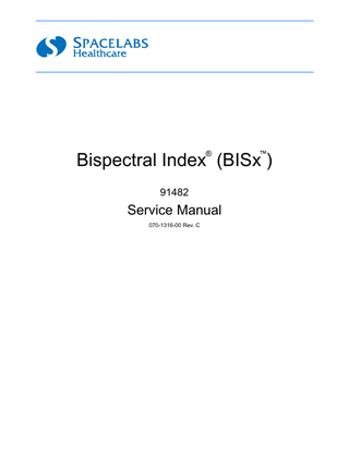 Bispectral Index Model 91482 Service Manual Rev C