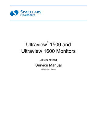 Ultraview 1500 and 1600 Monitors Model 90363 and 90364 Service Manual Rev H
