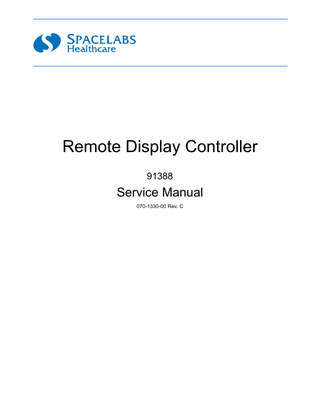 Remote Display Controller Model 91388 Service Manual Rev C