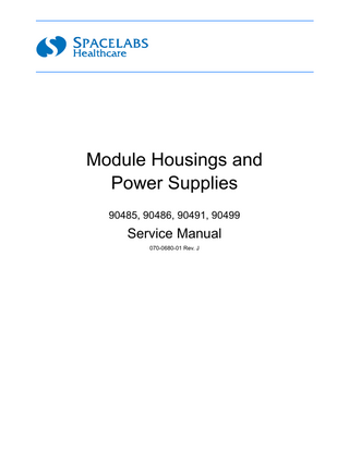 Module Housings and Power Suppliers Models 904xx Service Manual Rev J