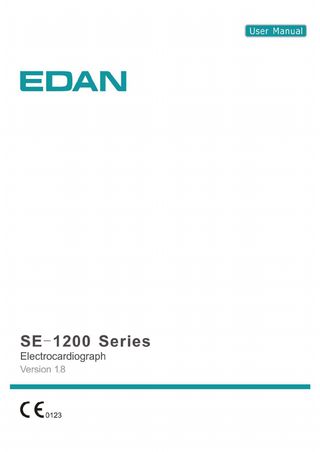 SE-1200 Series Electrocardiograph User Manual Ver 1.8