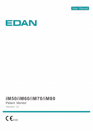 iM50 iM60 iM70 and iM80 Patient Monitor User Manual Ver 1.2
