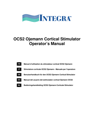 OCS2 Ojemann Cortical Stimulator Operators Manual Rev F April 2008