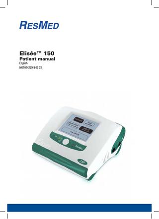 Elisée™ 150  Patient manual English NOT014229-3 09 03  