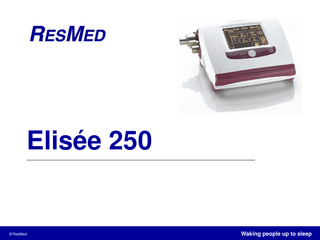 Elisee 250 Application Training Guide