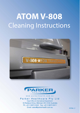 V-808 Transcapsule Cleaning Instructions Rev 1.2 2014