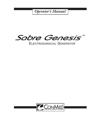 Sabre Genesis Operators Manual Rev D March 2010