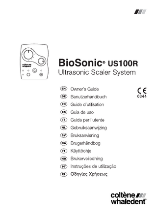 BioSonic US100R Ultrasonic Scalers Owners Guide