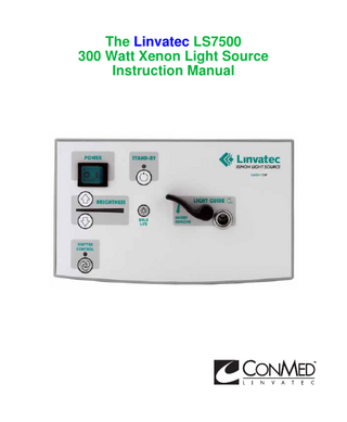 LS7500 300 Watt Xenon Light Source Instruction Manual Rev AA Oct 2008