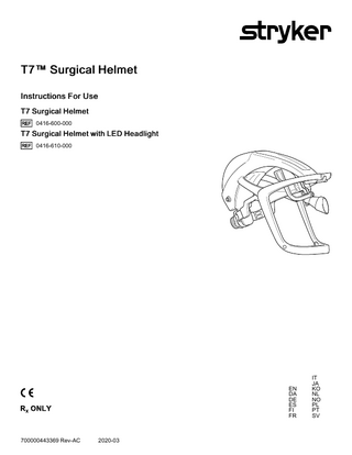 T7 Surgical Helmet Instructions for Use Rev AC March 2020