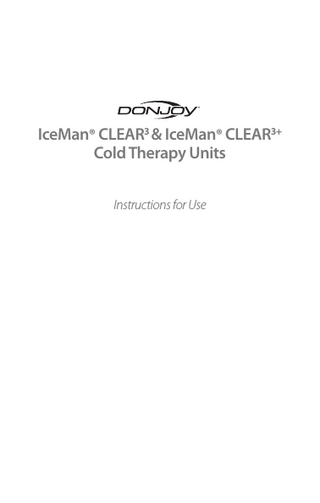 IceMan CLEAR3 and IceMan CLEAR3+ Instructions for Use Rev 3