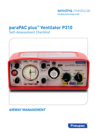 paraPAC plus™ Ventilator P310 Self-Assessment Checklist  AIRWAY MANAGEMENT  