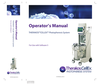 Therakos CellEx Photopheresis System Operators Manual Sw 5 Rev B Aug 2018