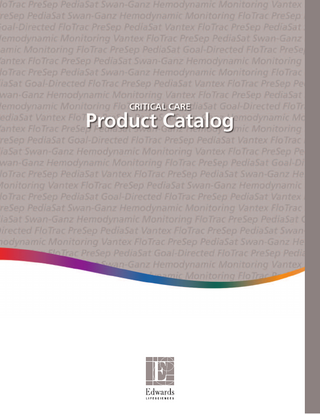 CRITICAL CARE Product Catalog