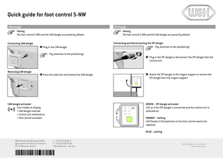 S-NW foot control Quick Guide Rev. 001 Oct 2020