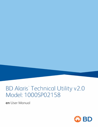 BD Alaris Technical Utility Issue 1: BDPB00049 ™  en User Manual  