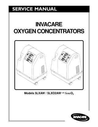 INVACARE Models 5LXAW and 5LXO2AW Oxygen Concentrators Service Manual